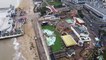 Over at Clacton on Sea pier Essex weather video in light rain dji mini 2