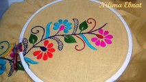 Hand embroidery | border line design for Sharee/ skirf |Nilima Ebnat