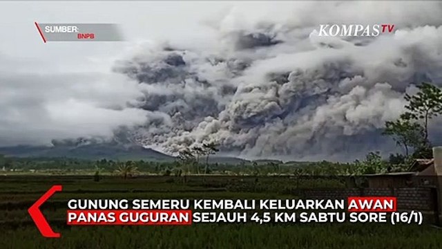 Terekam Kamera!! Detik-Detik Gunung Semeru Meletus dan Keluarkan Awan Panas