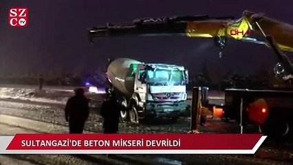 Sultangazi’de beton mikseri devrildi