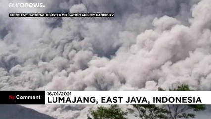 Indonesia's Mount Semeru spews hot ash 5.6km into the air