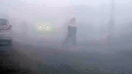 दोपहर में बढ़ते कोहरे ने थामी वाहनों की रफ्तार