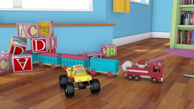 Camion pompier, bulldozer, voiture de course & Lucas le Petit Camion | Dessin animé pour les enfants