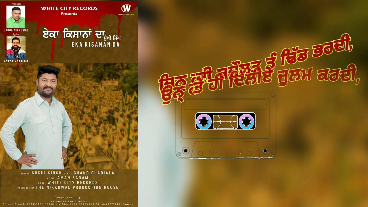 Eka Kisanan Da // Sukhi Singh //Chand Chadiala // New Punjabi Song 2021 // Lyrical video