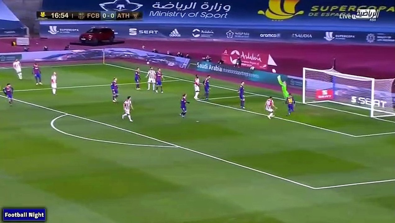 ملخص مباراة برشلونة واتلتيك بلباو 1-1 اهداف مجن...