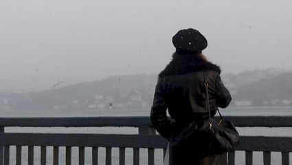 People in Istanbul make the most of the first snow of 2021