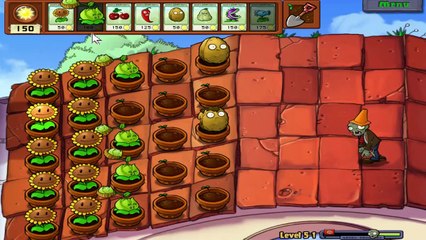 Getting Flower Pot  & Twin Sunflflower - Adventure - Level 5-1 - Plants Vs Zombies