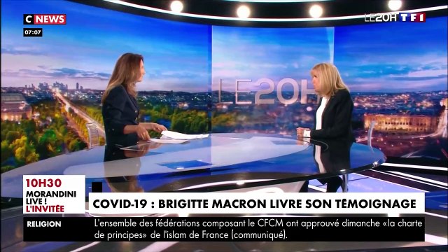 Coronavirus : Brigitte Macron a raconté hier soir pour la première fois au 20h de TF1 son combat contre le virus : J'ai eu une forme médiane avec perte de goût, perte d'odorat, fatigue et migraines