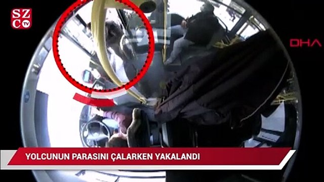 Otobüste yolcunun parasını çalarken kameraya yakalandı