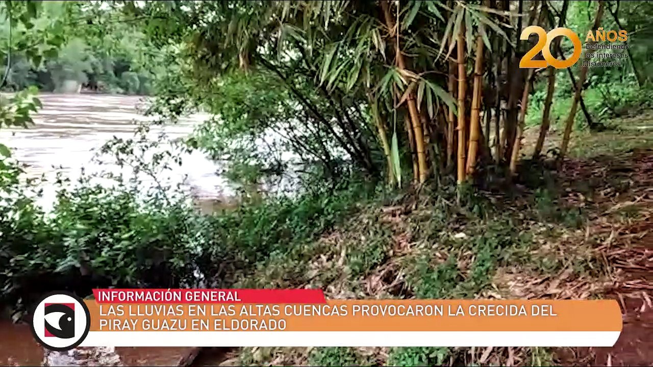 Las lluvias en las altas cuencas provocaron la crecida del Piray Guazu en Eldorado