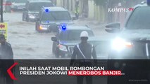 Saat Mobil Rombongan Jokowi Terobos Banjir Kalsel
