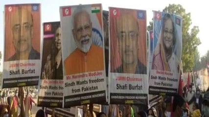 Watch: Placards of PM Modi, other world leaders seen at pro-freedom rally in Pakistan's Sindh province