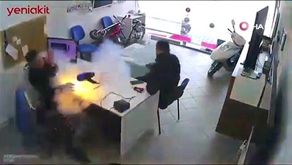 Tablet bomba gibi patladı! Görüntüler anbean kaydedildi