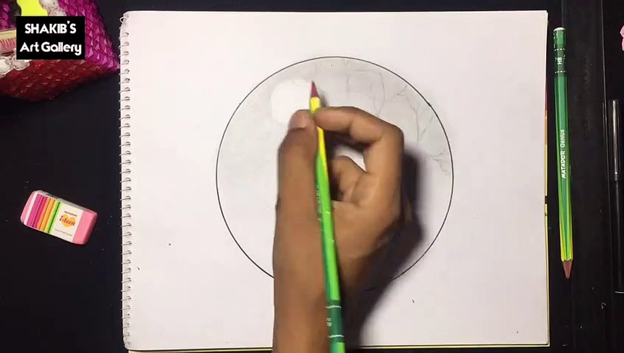 Pencil Drawing Of A Little Girl With Butterflies At Moonlight Night ¦ How To Draw Step By Step