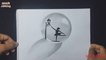 How To Make A Dancing Girl Inside A Crystal Ball Pencil Drawing Step By Step
