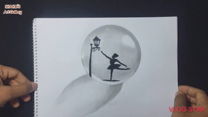 How To Make A Dancing Girl Inside A Crystal Ball Pencil Drawing Step By Step