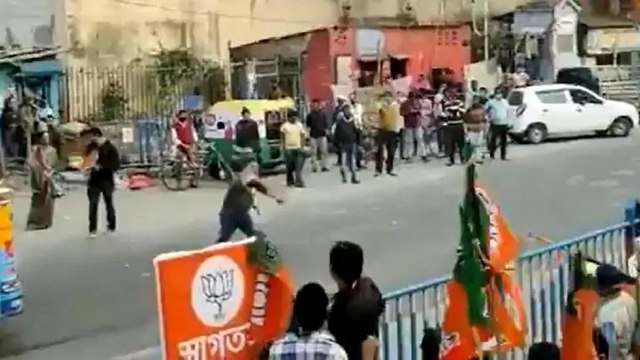 Clashes at Suvendu Adhikari's Kolkata rally as BJP