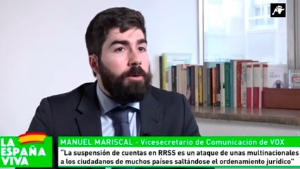 Entrevista al vicesecretario de comunicación de VOX, Manuel Mariscal, sobre la censura en redes sociales
