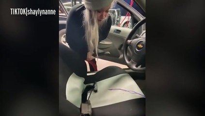 تنظف السيارة بالمكنسة الكهربائية: فيديو مضحك لسيدة كندية