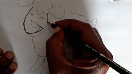 Easy Pencil Drawing of a Lamb for them Kids
