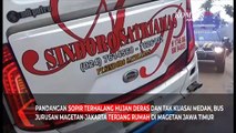 Hujan Deras, Bus Terjang Rumah