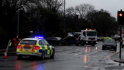 Scene of accident on Colne Road, Burnley