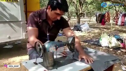 Sonu Sood tries his hands at tailoring