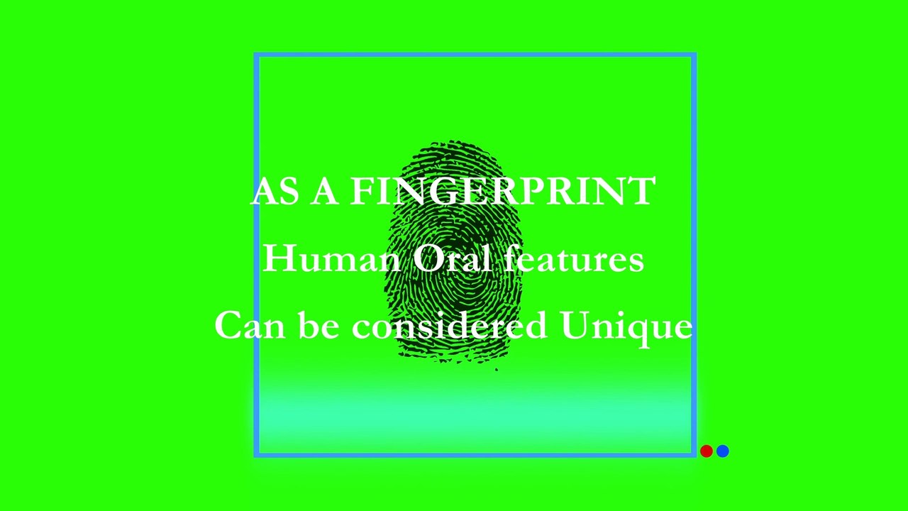 As a fingerprint, Human oral features, can be considered unique