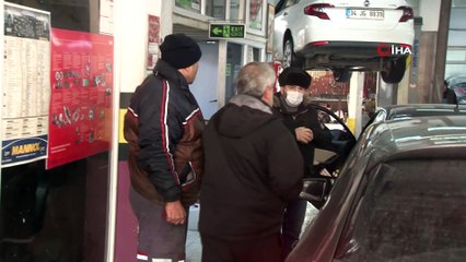 Karda kaza yapanlar soluğu oto sanayide aldı