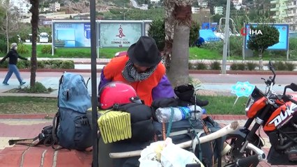 Bisikletiyle dünyayı gezen Japon fotoğrafçı Alanya turunu havadan yaptı