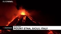 Italy's Mount Etna spews rocks and lava in volcanic explosions