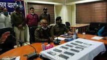 साइबर पुलिस की बड़ी कार्रवाई, 12 मोबाइल 5 बाइक के  साथ 5 आरोपी गिरफ्तार