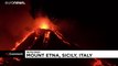 Ночное извержение вулкана Этна