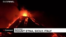 Der Vulkan Ätna liefert mit einem Ausbruch wieder spektakuläre Bilder ab