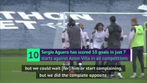 City missing 'best ever' striker Aguero - Guardiola