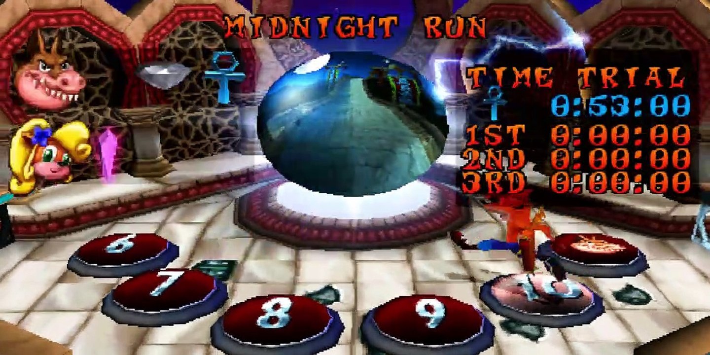 Crash Bandicoot 3 - Midnight Run Time Trial - PLAYSTATION SONY Walkthough