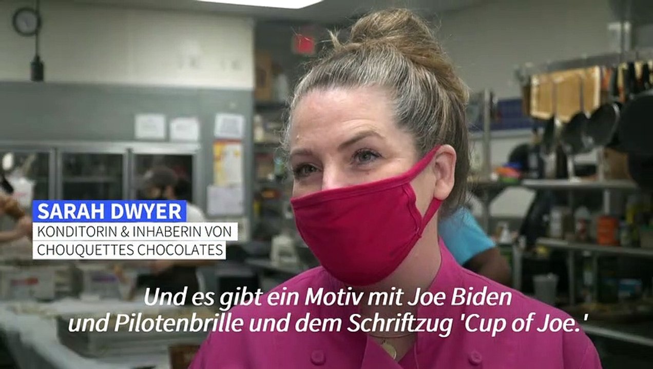 Politische Pralinen: Joe Biden aus Schokolade