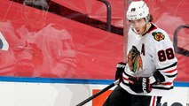Patrick Kane goes backhand bar down against Panthers