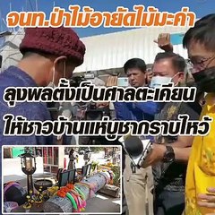 จนท.อายัดไม่มะค่า 'ลุงพล'ตั้งเป็นศาลตะเคียน ให้ชาวบ้านแห่บูชากราบไหว้