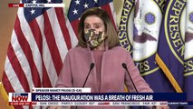 Speaker Pelosi says -Thank God- to Trump being out of office while talking about unity