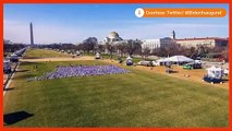 Time lapse of Biden inauguration flags