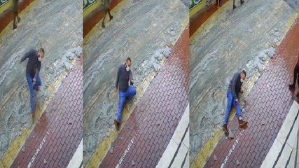 Buzda kayan adamın ayağı böyle kırıldı