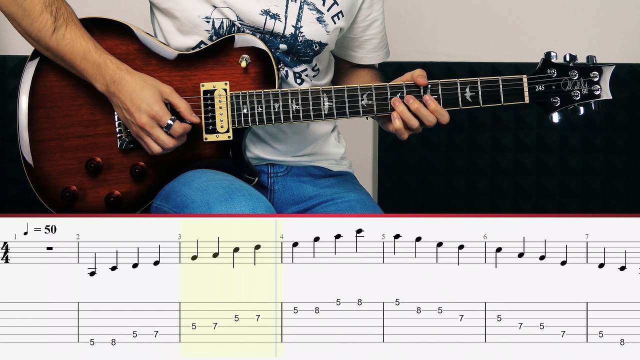 Scale Shapes - Am Pentatonic Scale (Guitar Tutorial)