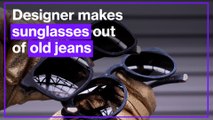 Incredible video shows designer making sunglasses out of old jeans