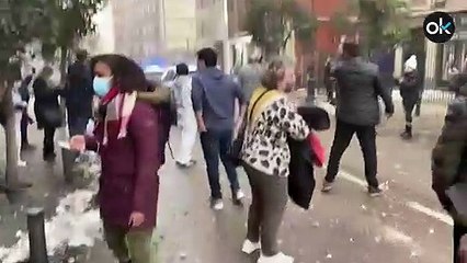 Una fuerte explosión derrumba por completo un edificio en Madrid