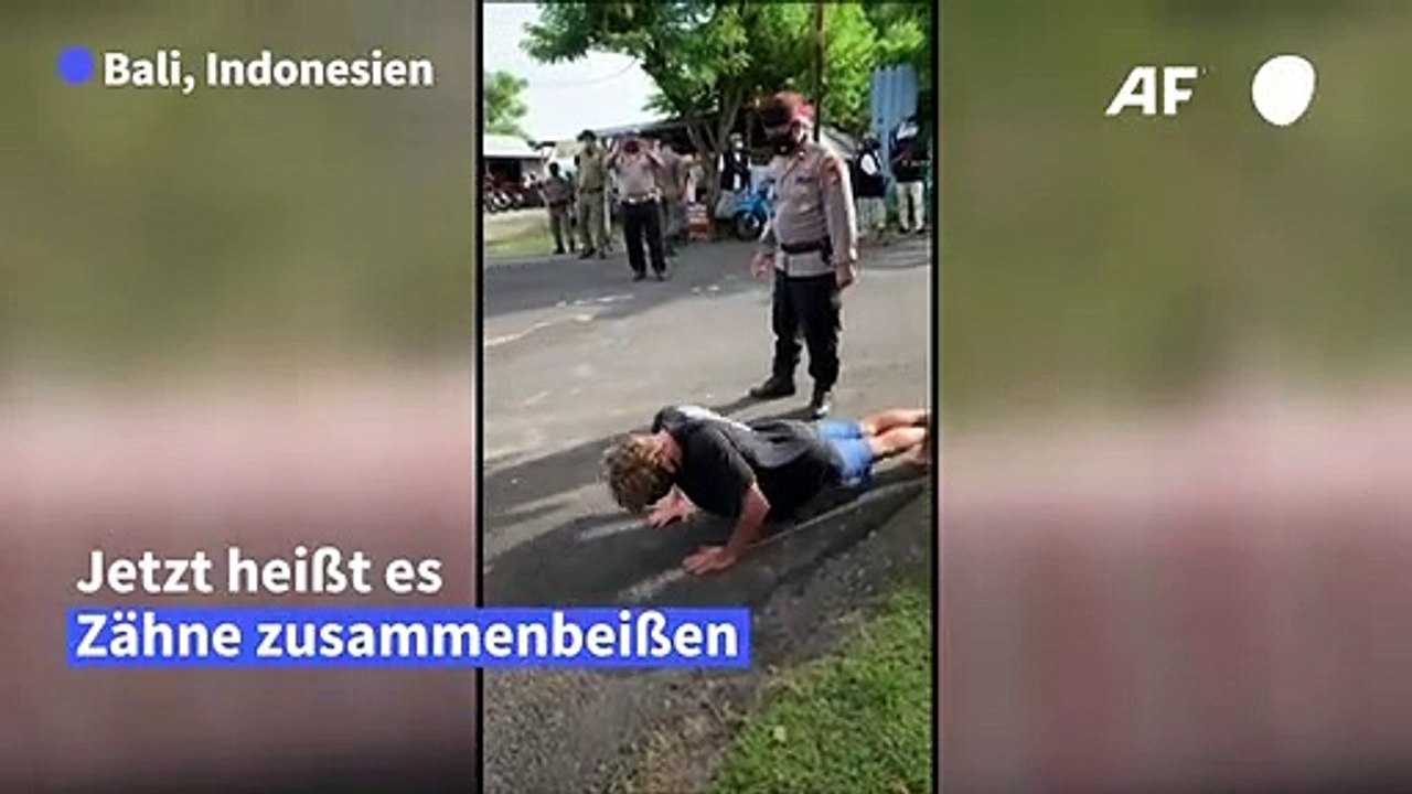 Liegestütze als Strafe für Maskenmuffel auf Bali