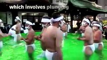 Pilgrims plunge into ice bath for Shinto ritual