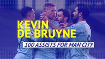 Kevin De Bruyne: 100 assists for Manchester City