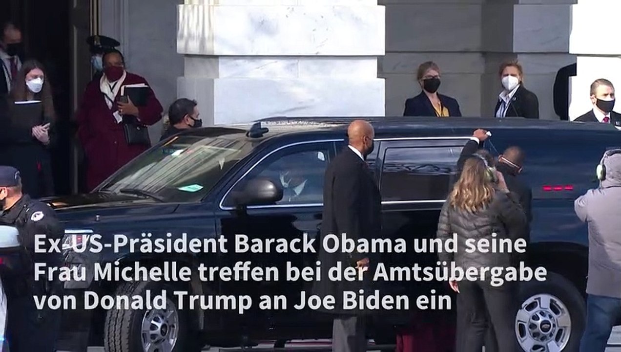 Obamas treffen zu Amtsübergabe im Kapitol ein