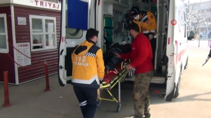 Üzerine sünger düşen genç hastanelik oldu